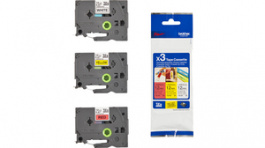 TZE31M3, Label Tape 12 mm Black on Red / Black on White / Black on Ye, Brother