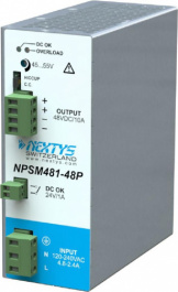 NPSM481-48P, Premium Power Supply 1Ph, 480W\\In: 120-240Vac, Out: 48Vdc/10A Parallelable, NEXTYS