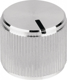 5552.6612, Rotary knob with line Natural aluminum 17 mm, Mentor
