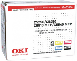 42403006, Toner Rainbow Kit CMYBK Cyan / Magenta / Yellow / Black, Oki