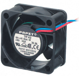 412, Вентилятор: DC; осевой; 40x40x20мм; 10м3/ч; 18дБА; скольжения, Ebmpapst