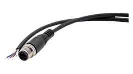 RND 205-01213, M12 Straight Plug Cable Connector, 2m, 4 Poles, A-Coded, Solder, RND Connect