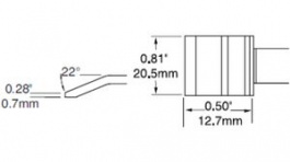 PTC-7BL1321R, Soldering cartridge Blade 20.5mm, Metcal