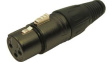 FC6141 Вилка; XLR; "мама"; PIN:3; прямой; на провод; пайка; черный; металл