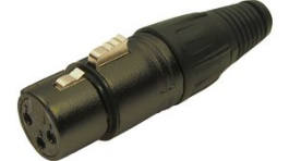 FC6141, Вилка; XLR; "мама"; PIN:3; прямой; на провод; пайка; черный; металл, Cliff