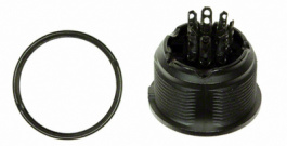 T 3487 000, Device bushing c091a 7-pin din poles 7 - 270deg. 5 a 100 vac/vdc, Amphenol