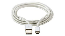 CCTB60500AL30, USB 2.0 Cable USB A Plug - USB Micro-B Plug 3m Aluminium, Nedis (HQ)