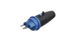 149680 13E, Mains Plug 10A 250V CH Type J (T12) Plug Black / Blue, Steffen