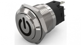 82-5161.2000.B002, Pushbutton Switch, 1CO, Maintained Function, Silver, EAO