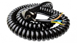 SP-DSR-222, Spiral Cable with Type F (CEE 7/7) Plug 3x 1.5mm2 Black 750mm ... 3m, THE BEST SOLUTION