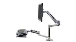 45-405-026, Desk Mount Monitor and Keyboard Arm, 42", 100x100/75x75/200x100/200x200, 11.3kg, Silver, Ergotron