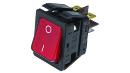 C1353VQNAM, Rocker switch 2P 16 A 250 VAC red, Bulgin
