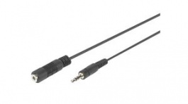 DB-510200-015-S, Audio Cable 3.5 mm Jack Socket - 3.5 mm Jack Plug 1.5m, DIGITUS