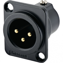 AC3MMDZB-AU, XLR, Receptacle, 3 Poles AC Soldering Connection Black, Amphenol