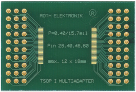 RE900-01, Laboratory card FR4 Epoxide + chem. Ni/Au TSOP I 60 Adapter, Roth Elektronik