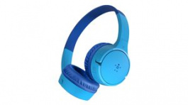 AUD002BTBL, Headphones, On-Ear, Bluetooth/Stereo Jack Plug 3.5 mm, Blue, BELKIN