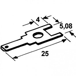 CT98, Push-on blade, blank PCB 2.8 x 0.8 mm, K.S.Terminals