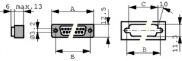 L717D B25P ST, D-Sub plug 25 Male Screw Clamp, Amphenol