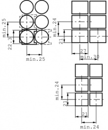 61-9932.10, Корпус кнопки; 22мм; 61; O22,5мм; Разм.передн.части: O25мм, EAO
