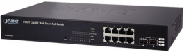 GSD-802PS, Switch 8x 10/100/1000 PoE 2x SFP Desktop 19", Planet