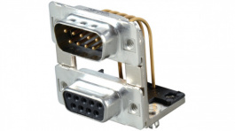 163A19529X, D-Sub plug + socket 18 male / female solder pcb tht/90deg., Conec