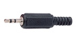 RND 205-01348 Stereo Jack Connector, Plug, 2.5 mm, 3 Poles, Black