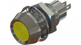 512-521-21, Индикат.лампа: LED; вогнутый; 12ВDC; Отв: O12,7мм; IP67; латунь, Marl
