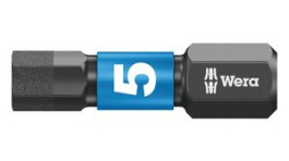 05057605001, Насадка; шестигранная; HEX 5мм; Длина: 25мм; Монтаж: 1/4" (D6,3мм), Wera Tools