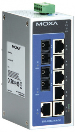 EDS-208A-MM-SC, Switch 6x 10/100 2x 100FX SC/MM -, Moxa