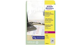 L7950-20 [24 шт], Label, Polyester, 60 x 40mm, 20x 24pcs, White, Zweckform