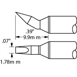 STTC-198, Soldering Tip Chisel / 30? bent 1.8 mm 390 °C, Metcal