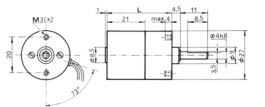 L149 10:1 6V, DC motor, 27 mm, with gearbox 10:1 6 VDC, Micro Motors