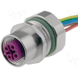 0976 PFC 151, Гнездо; М12; PIN:5; "мама"; код B-Profibus; 0,5м; провода, Lumberg Automation (Belden brand)