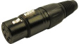 FC6151 Вилка; XLR; "мама"; PIN:4; прямой; на провод; пайка; черный; металл