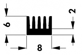 ICK SMD F 10 SA, Heat sink 10 mm 71 K/W black anodised, Fischer Elektronik