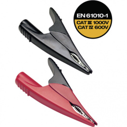 AC285, Crocodile clips red/black, CAT IV 600 V / CAT III 1000 V, Fluke