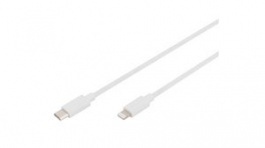 DB-600109-010-W, Cable USB-C Plug - Apple Lightning 1m White, DIGITUS