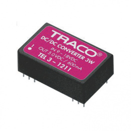 TEL 3-0512, Преобразователь: DC/DC; 3Вт; Uвх:4,5?9В; Uвых:12ВDC; Iвых:250мА, Traco Power