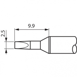 STTC-036, Soldering Tip Chisel / cone 30° 2.5 mm 330 °C, Metcal