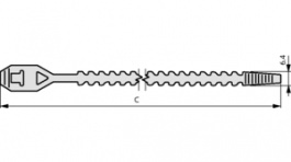 30901, Cable tie natural 150 mm x4.7 mm, -