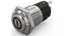 82-4161.1000.B002, Pushbutton Switch, 1CO, Momentary Function, Silver, EAO