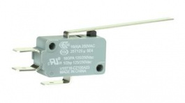 V15T16-CZ100A03, Микропереключатель; с рычагом; SPDT; 16A/250ВAC; ON-(ON); 1; IP40, Honeywell