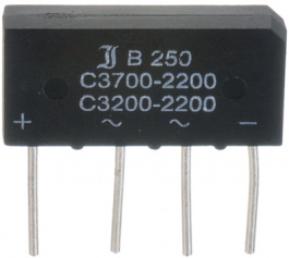 B80C3700-2200A, Мостовые выпрямители 160 V 3.7 A SIL, Diotec Semiconductor