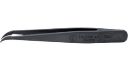 707A.SV, Full Plastic Tweezers ESD PVDF Angled/Pointed/Curved 115mm, Ideal-Tek