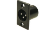 FC6106 Гнездо; XLR; "папа"; PIN:3; на панель, винтами; пайка; черный