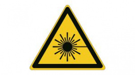 826912, ISO Safety Sign - Warning, Laser Beam, Triangular, Black on Yellow, Polyester, 1pcs, Brady