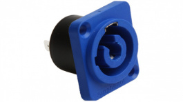 HP-3-MDW, XLR, Receptacle 3 HP Soldering lugs Blue, Amphenol