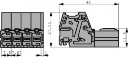 831-3206, Pin header, straight 6P7.62 mm, Wago