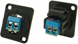 CP30240, XLR Feedthrough Terminal 2 FT Screw black, Cliff