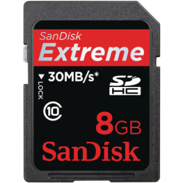 SDSDX-008G-X46, Extreme SDHC card 8 GB, Sandisk